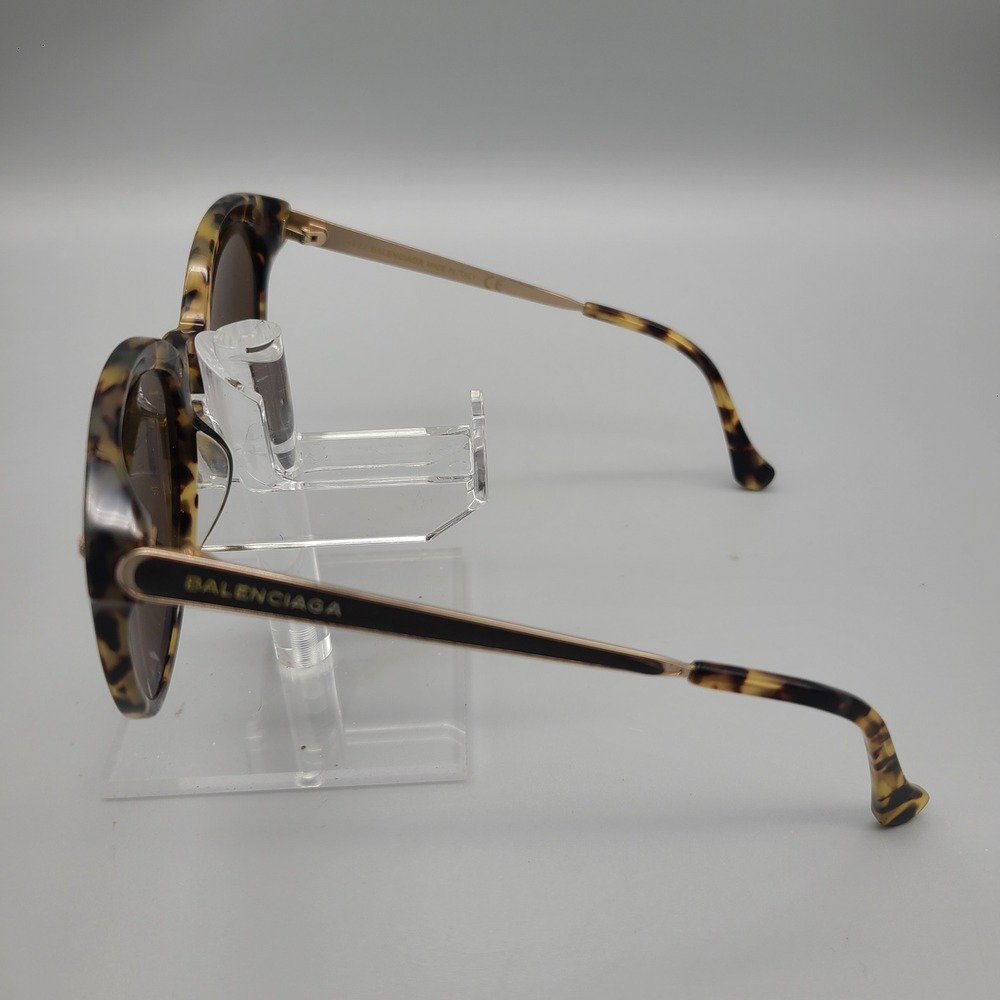 Balenciaga BA76-D Sunglasses Havana Tortoise Gold Cat Eye Made in Italy - Picture 5 of 11
